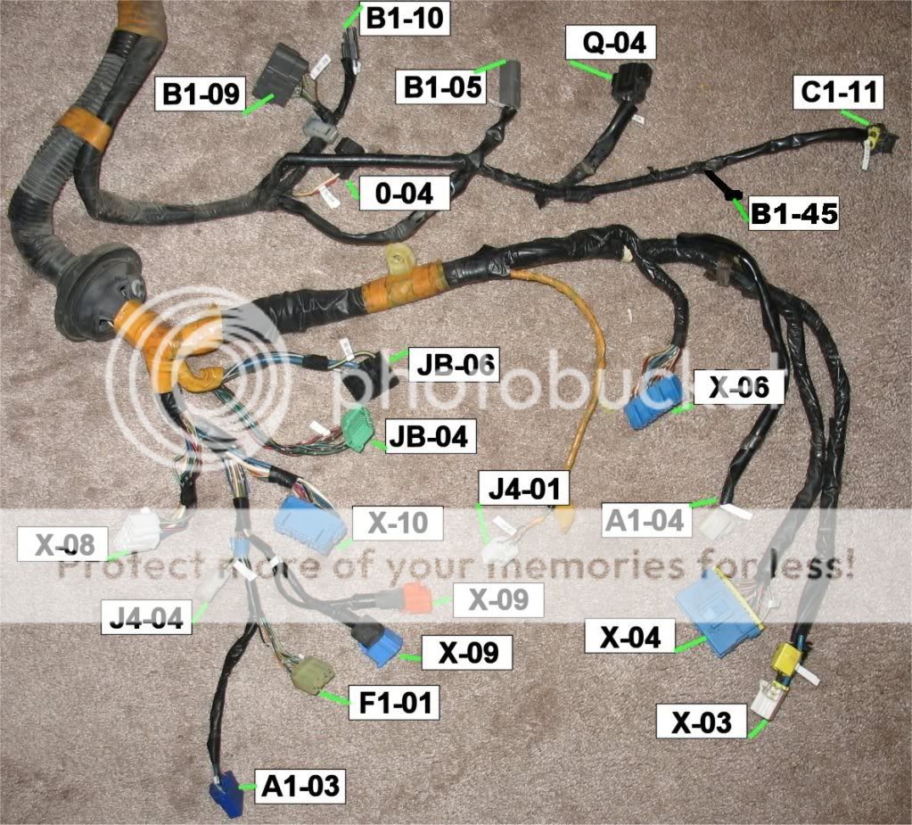 FD Annotated Harnesses (Front, Instrument, Dash, Rear, & Floor